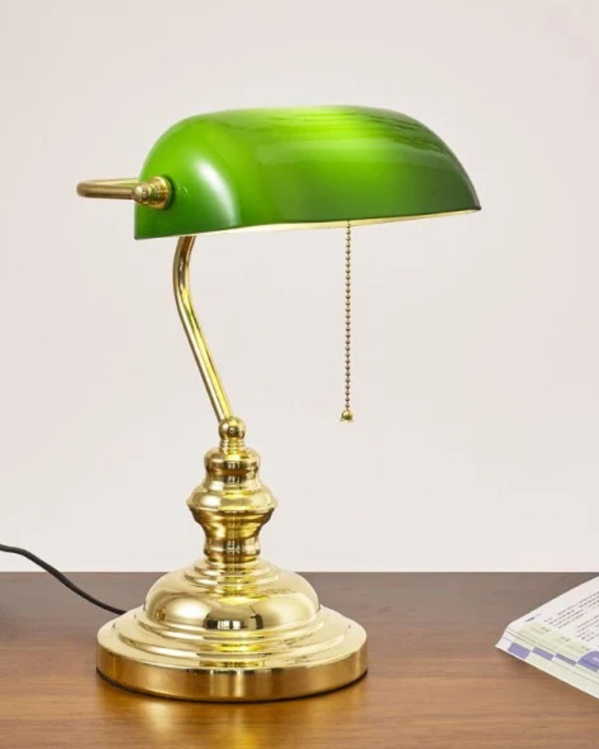 Tischlampe Glas Vintage Bankerlampe | Wohnzimmer