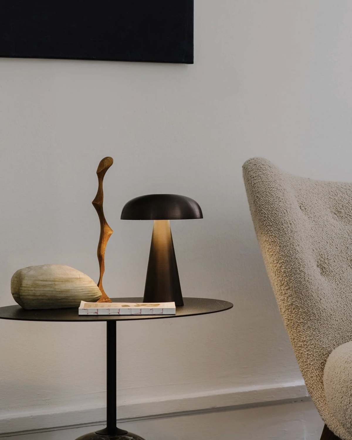 Tischlampe Metall Pilzform Modern | Wohnzimmer
