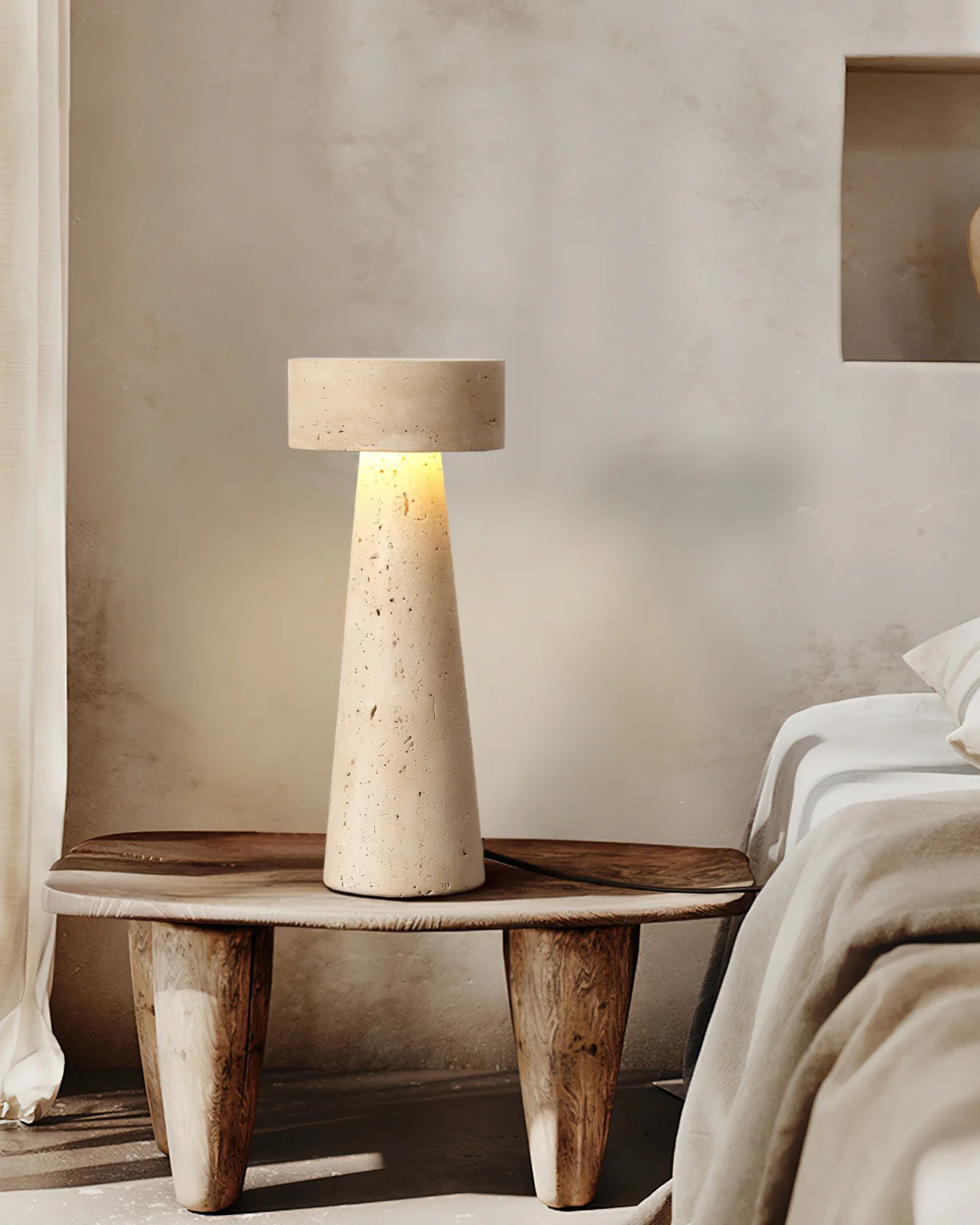 Tischlampe Modern Steinoptik | Wohnzimmer