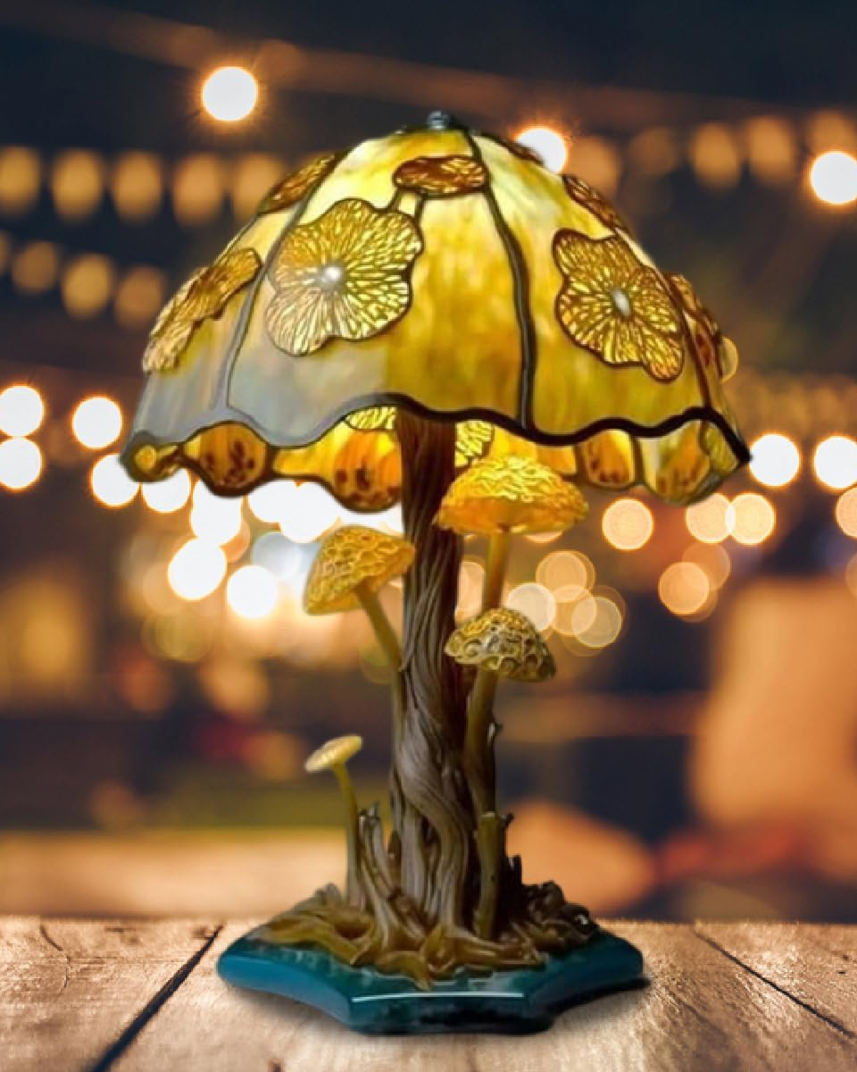 Tischlampe Vintage Buntglas | Wohnzimmer