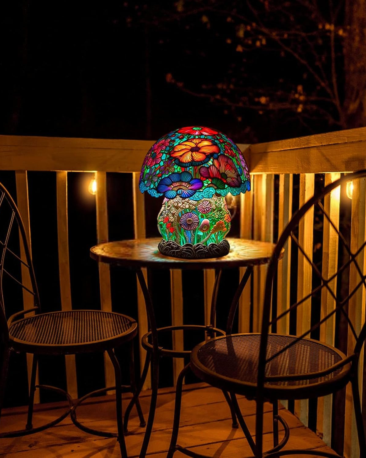 Tischlampe Vintage Buntglas | Wohnzimmer
