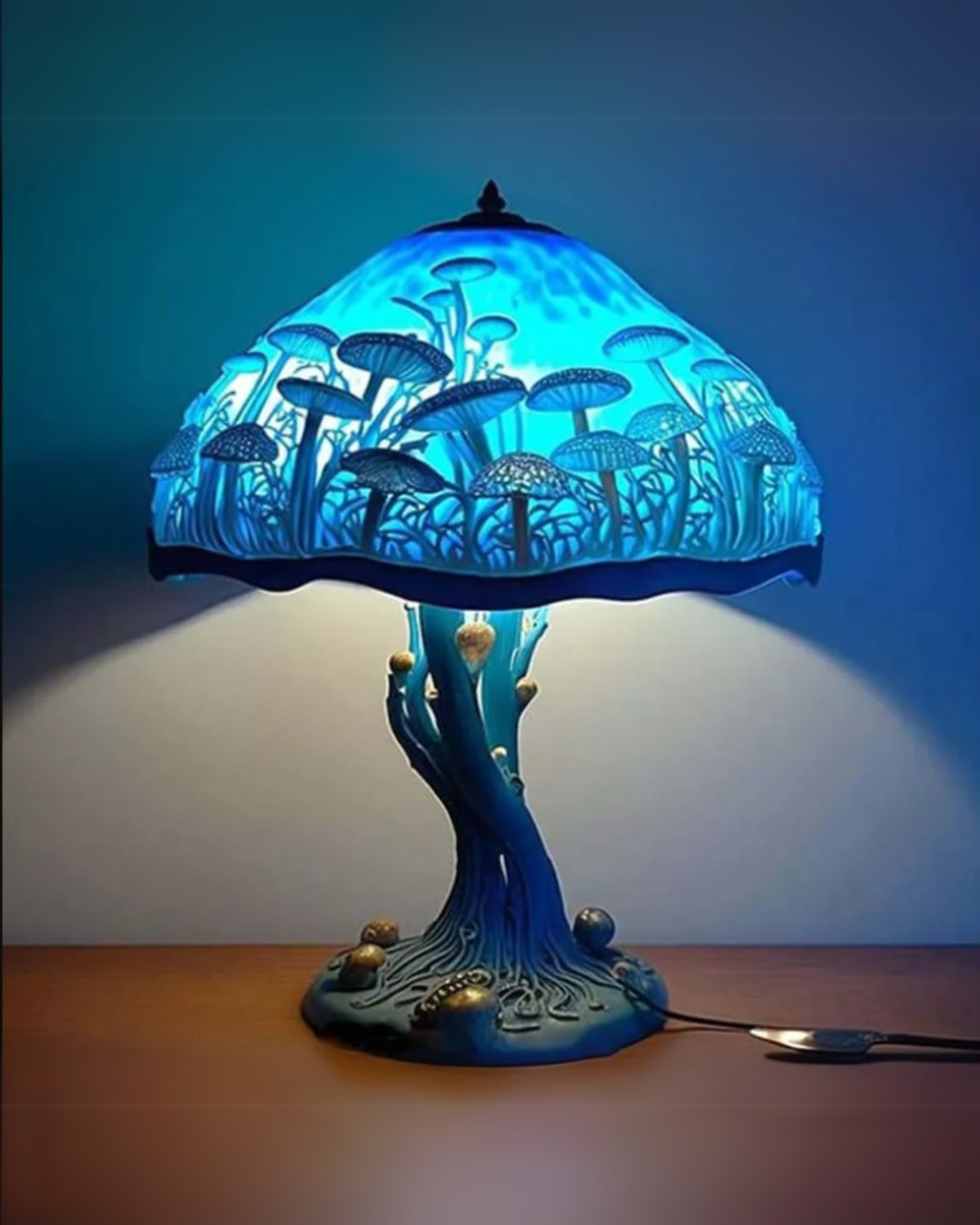 Tischlampe Vintage Buntglas | Wohnzimmer