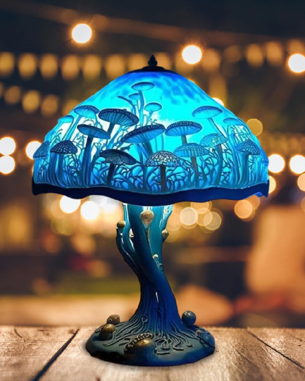 Tischlampe Vintage Buntglas | Wohnzimmer