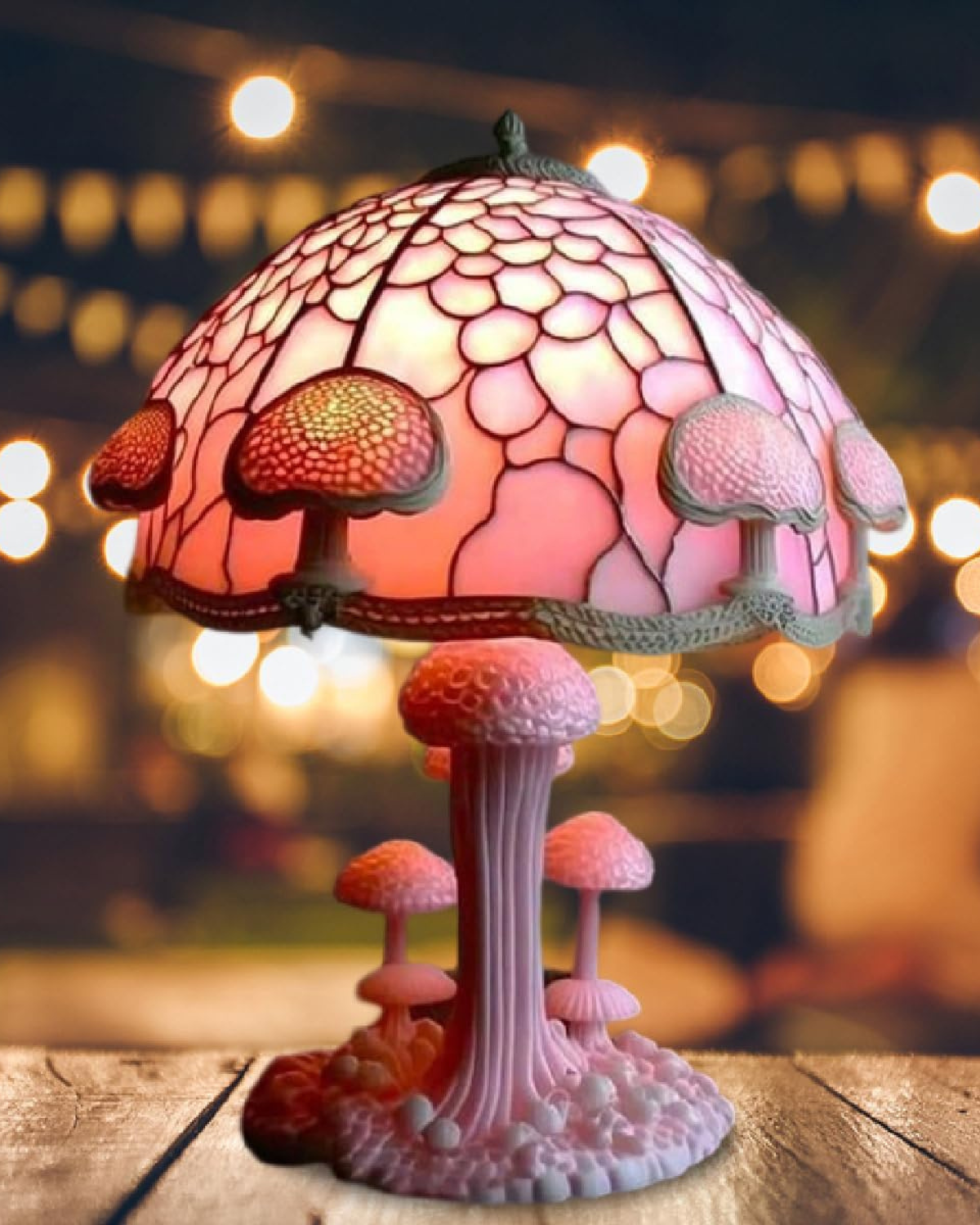 Tischlampe Vintage Buntglas | Wohnzimmer