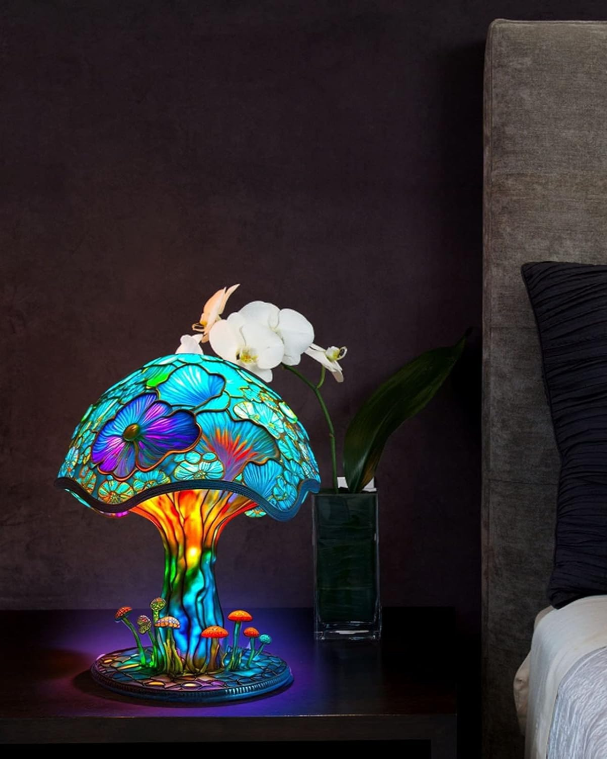 Tischlampe Vintage Buntglas | Wohnzimmer