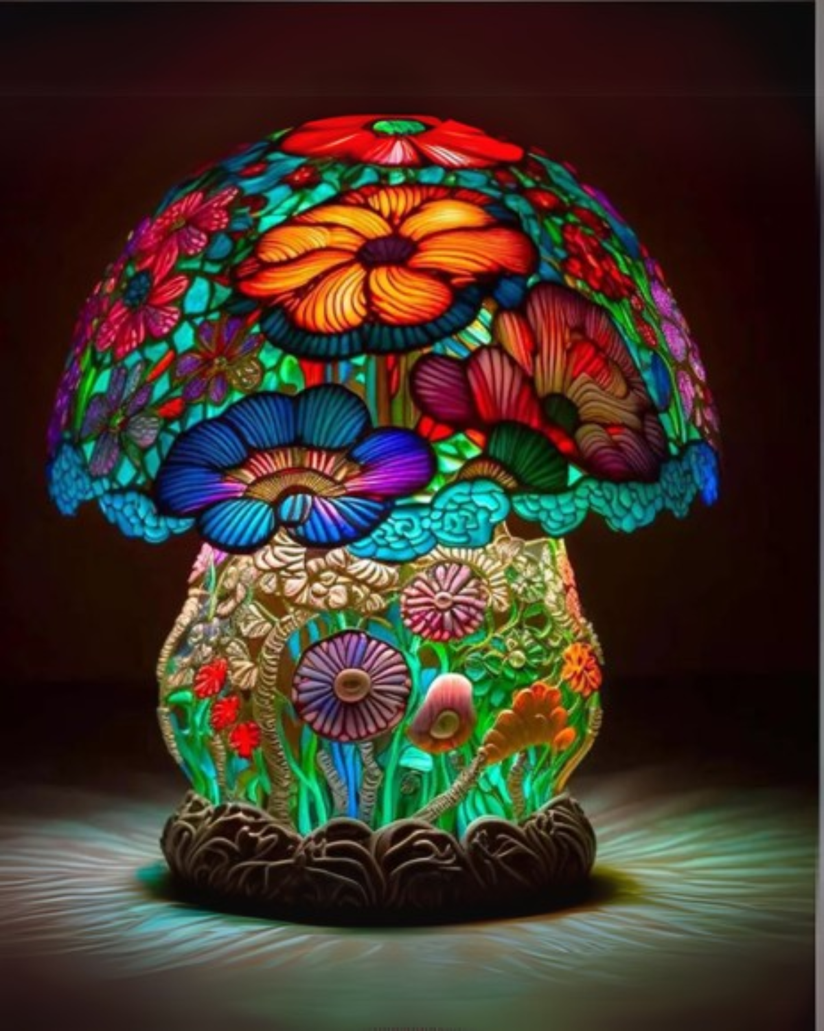 Tischlampe Vintage Buntglas | Wohnzimmer