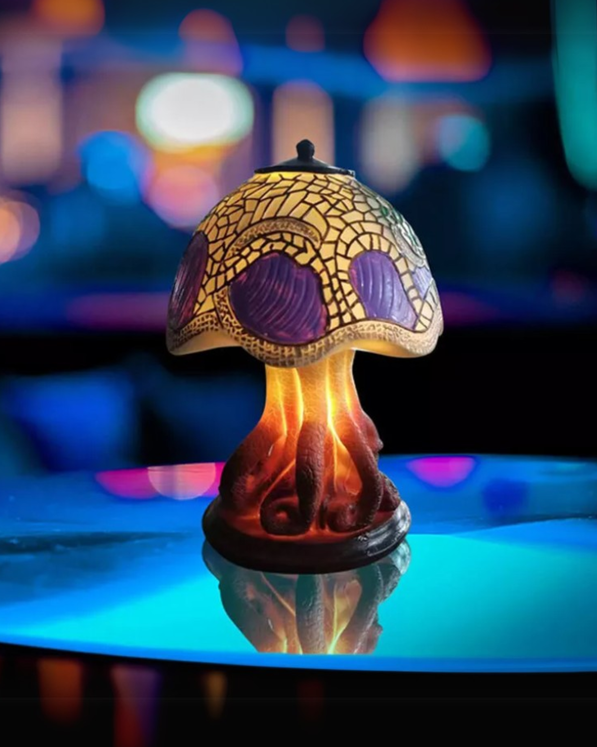 Tischlampe Vintage Buntglas | Wohnzimmer
