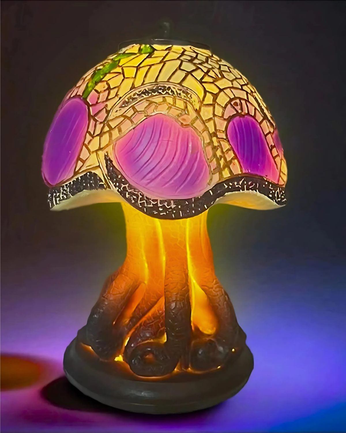 Tischlampe Vintage Buntglas | Wohnzimmer
