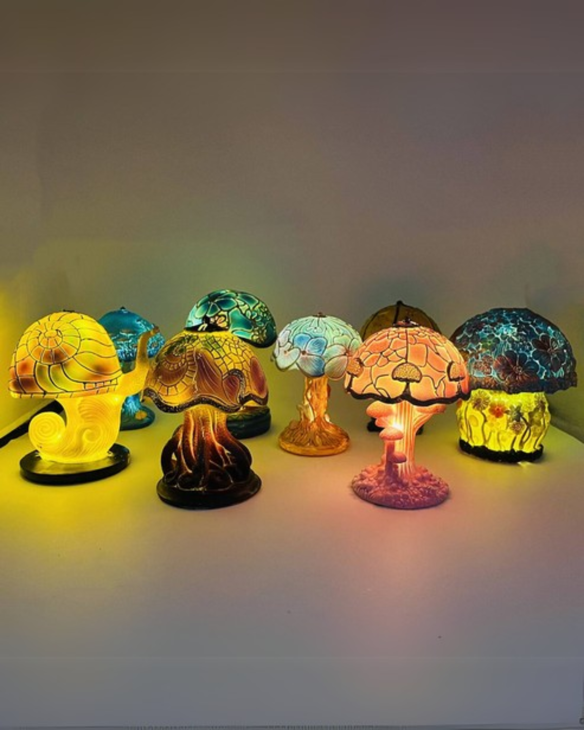 Tischlampe Vintage Buntglas | Wohnzimmer