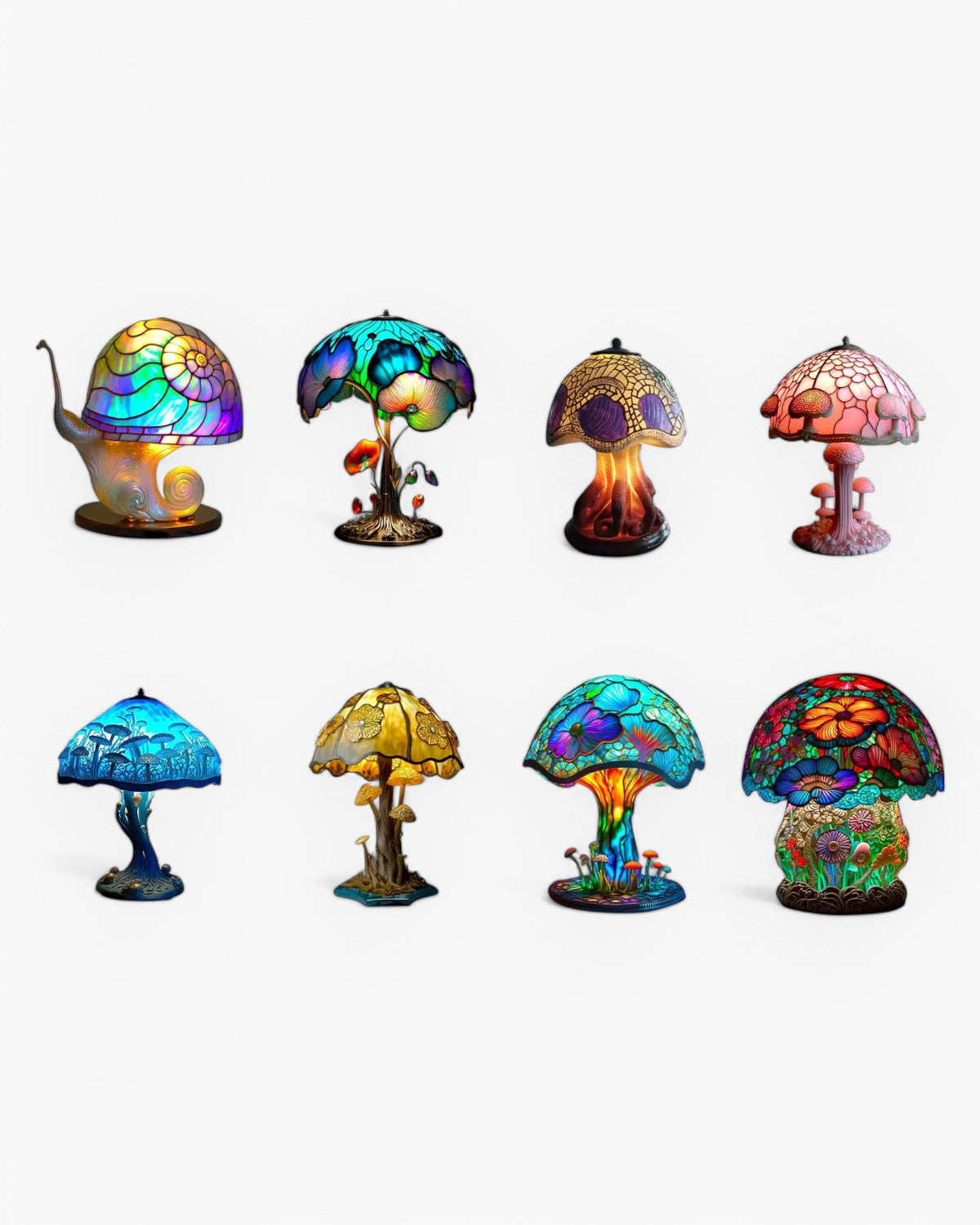 Tischlampe Vintage Buntglas | Wohnzimmer