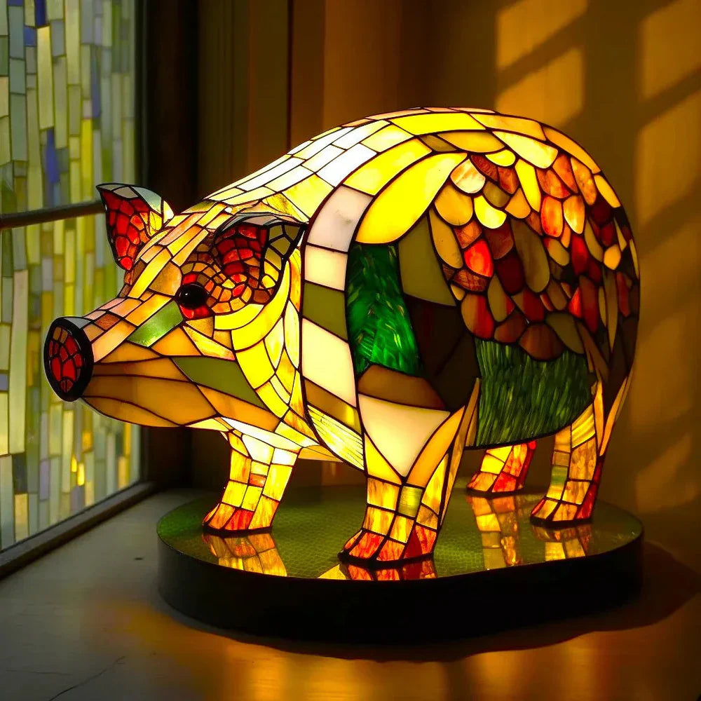 Aurin | Farbige Glastierlampe mit Mosaik-Optik