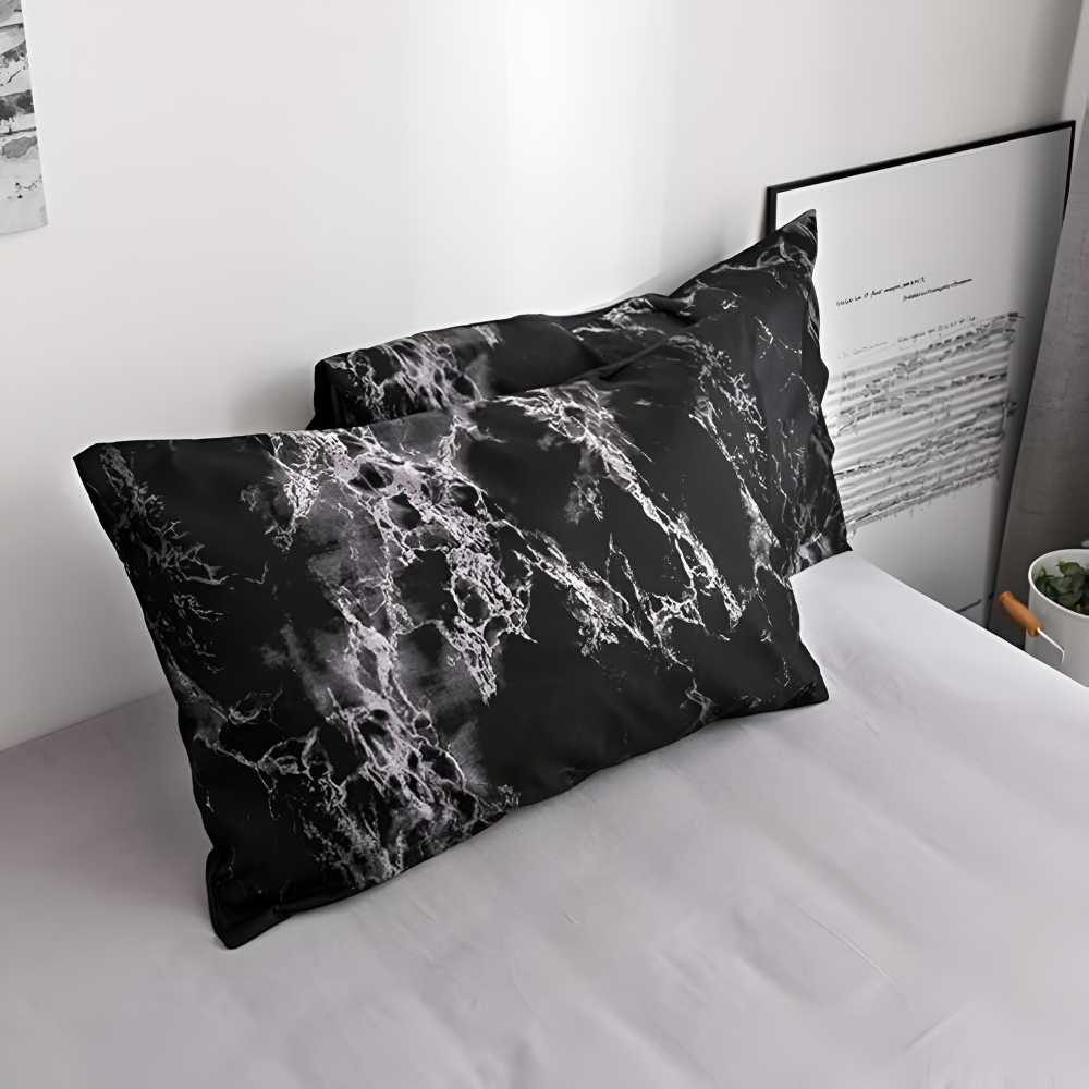 Bettwäsche-Set Marmor Schwarz | 3-teilig & Modern
