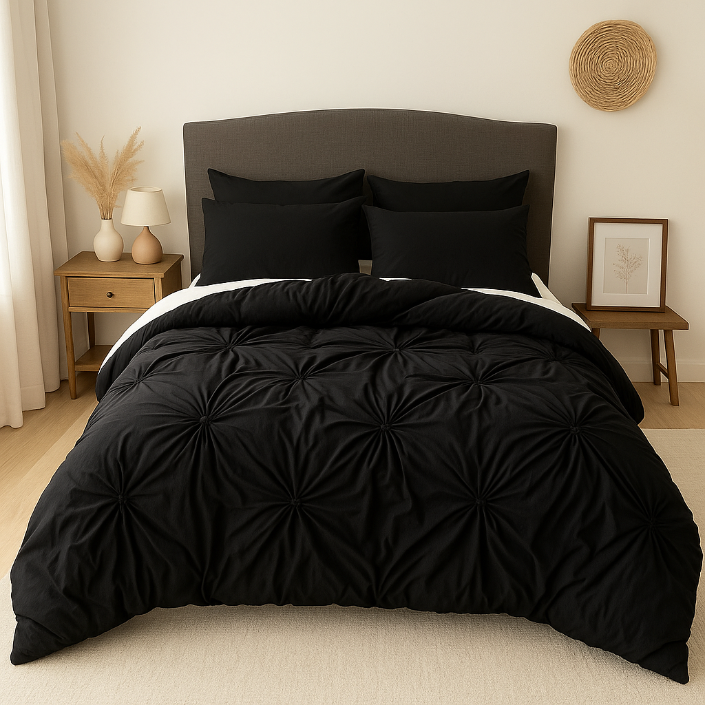 BlütenTraum | Romantische Rüschen Bettbezug-Set | Schlafzimmer Eleganz