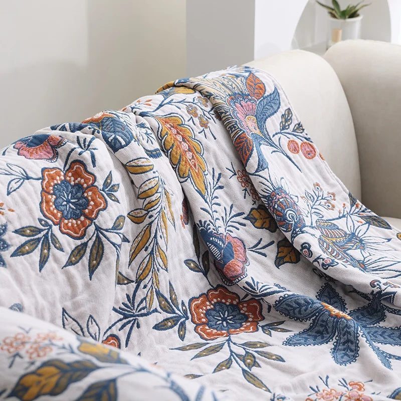 Boho Tagesdecke | Floraler Sofa Überwurf