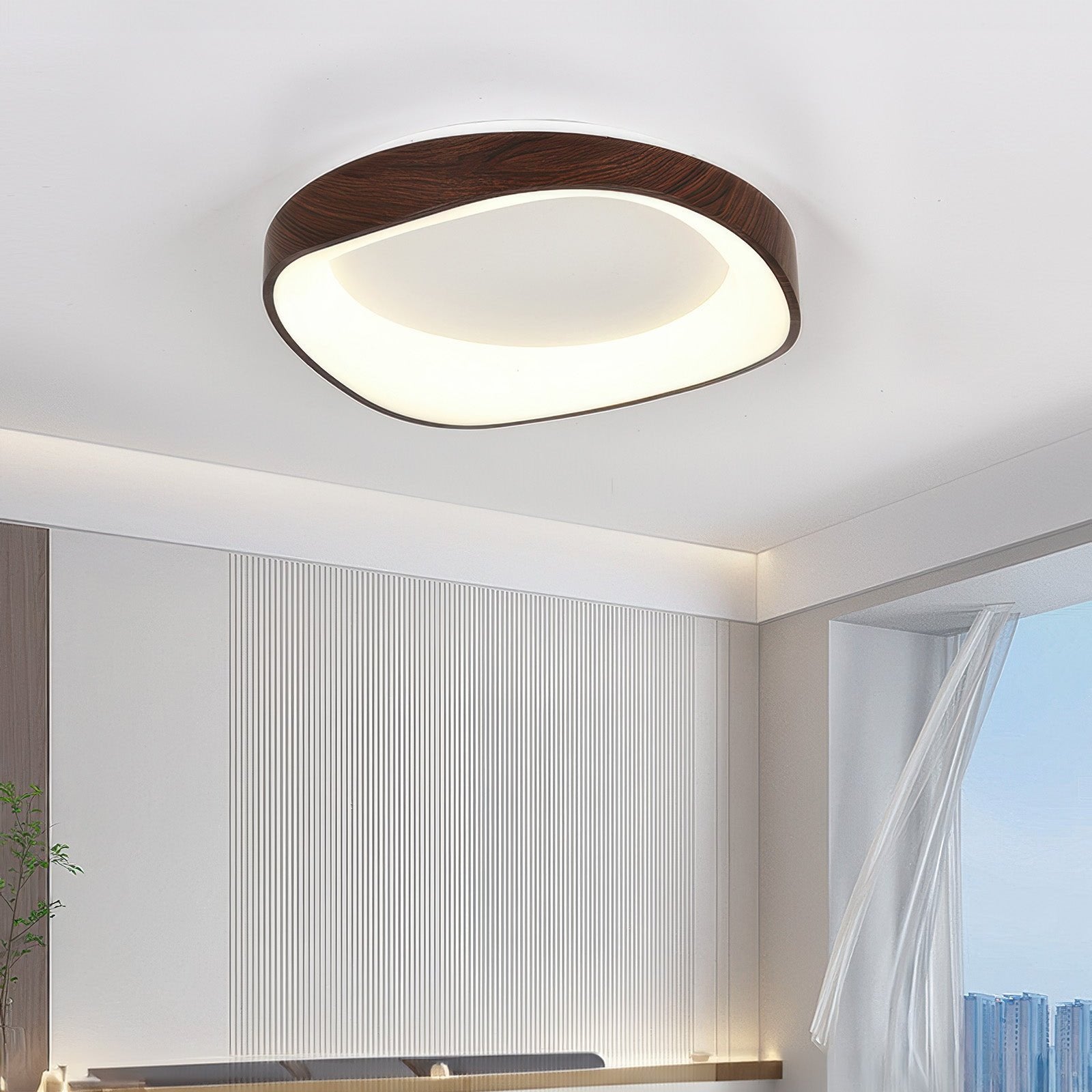 Deckenleuchte Holz LED Skandinavisch | Wohnzimmer