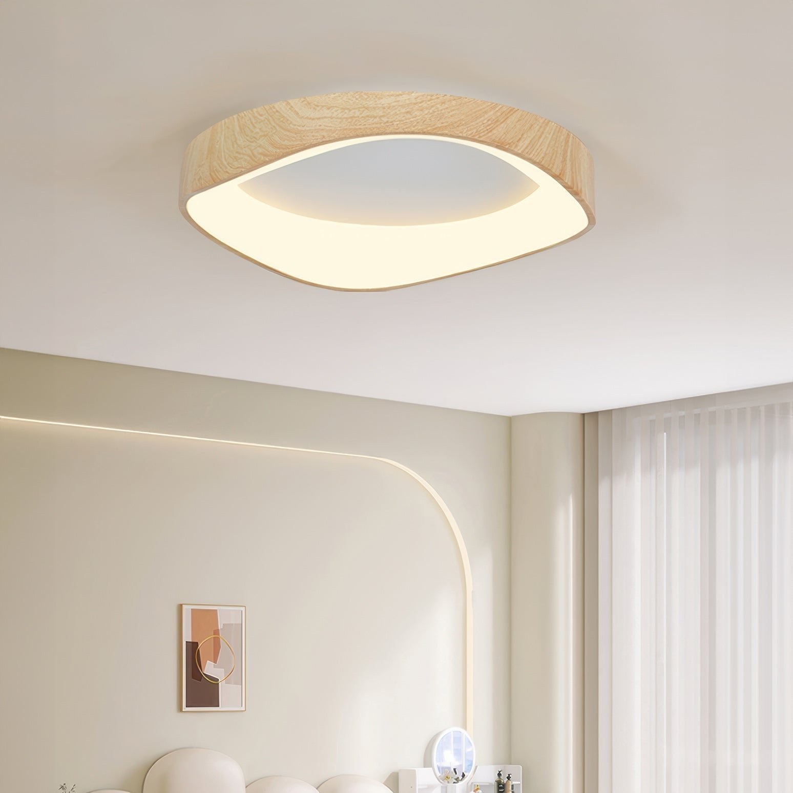 Deckenleuchte Holz LED Skandinavisch | Wohnzimmer