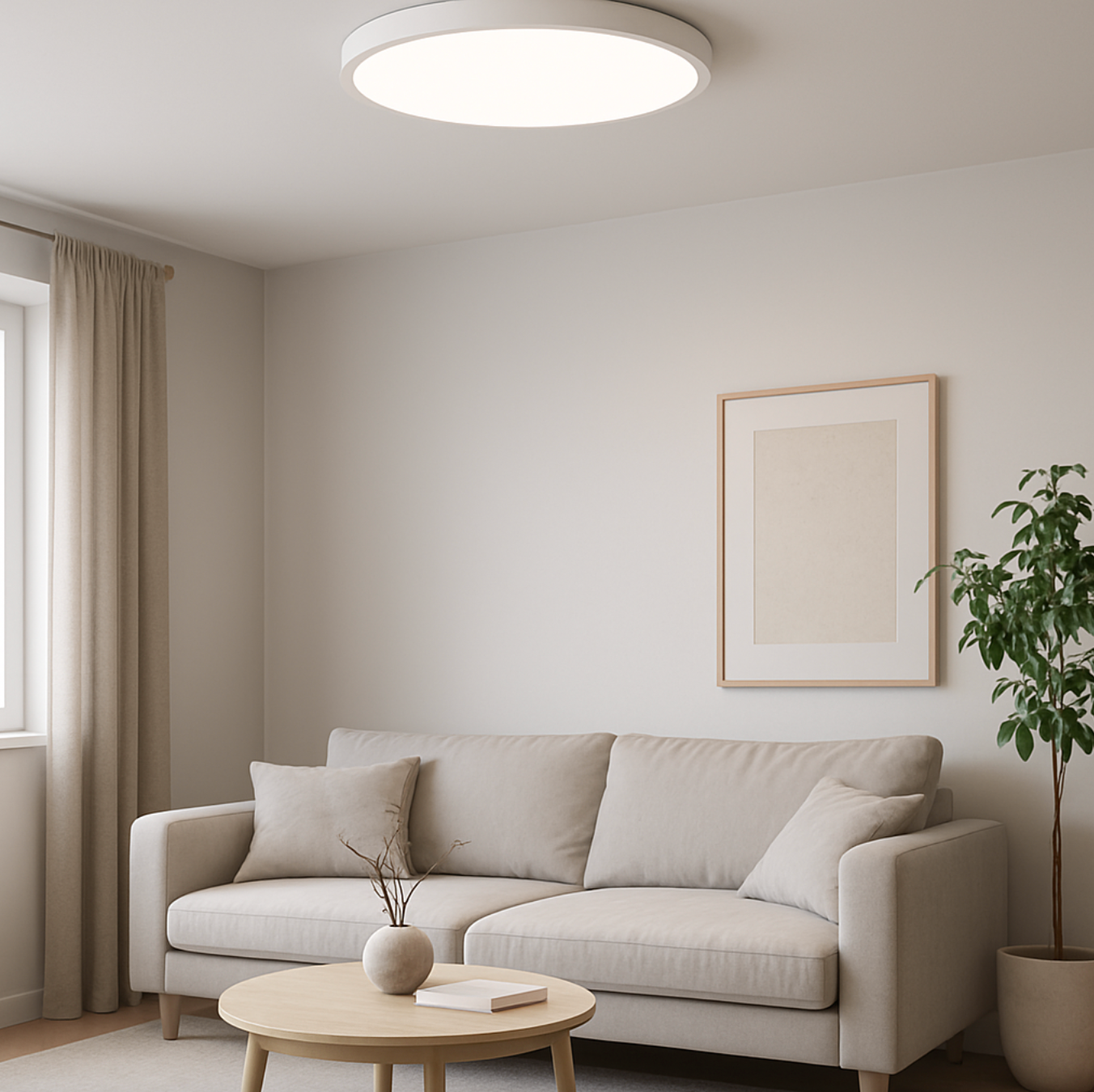 Deckenleuchte Holz Skandinavisch LED | Wohnzimmer