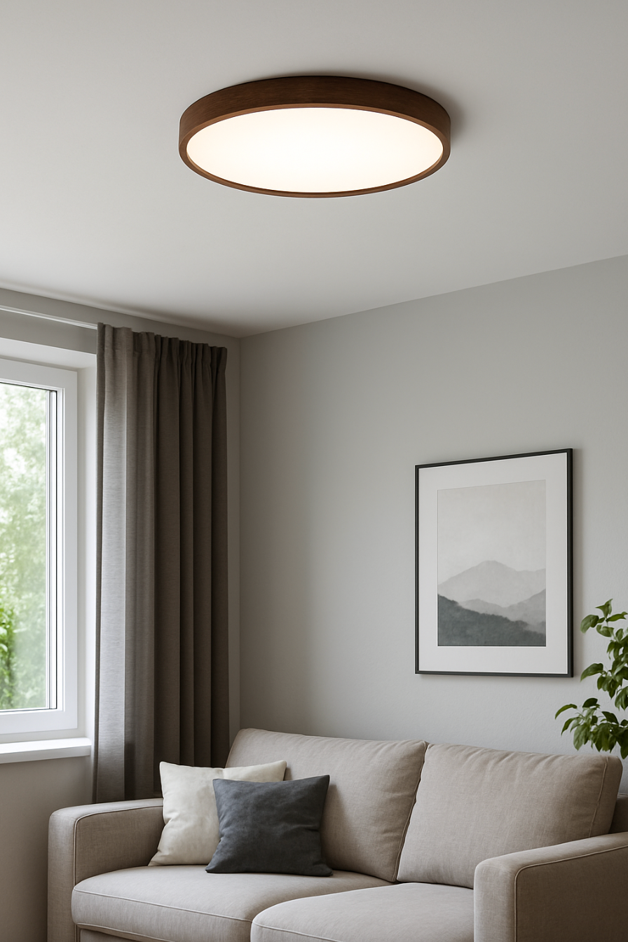 Deckenleuchte Holz Skandinavisch LED | Wohnzimmer