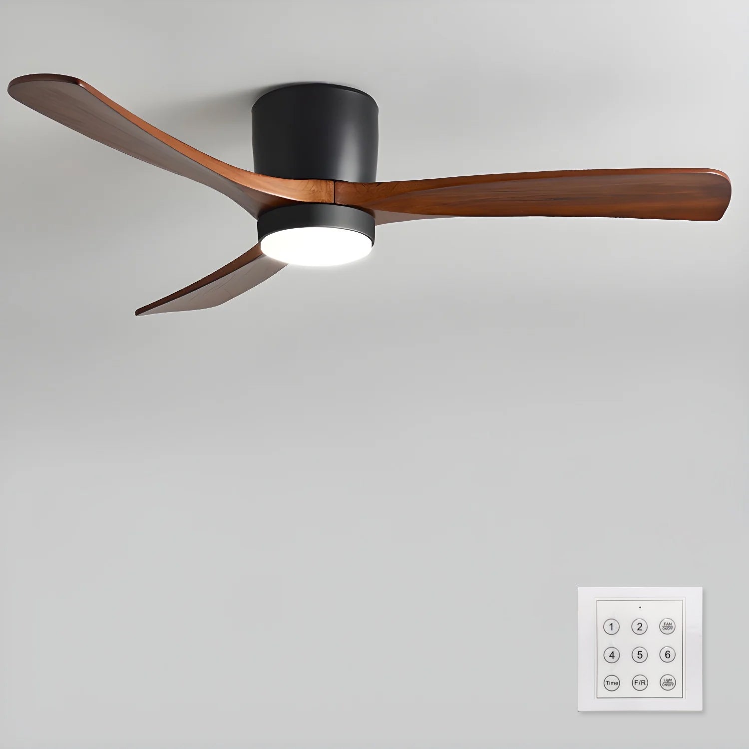 Deckenventilator Holz LED Design | Wohnzimmer