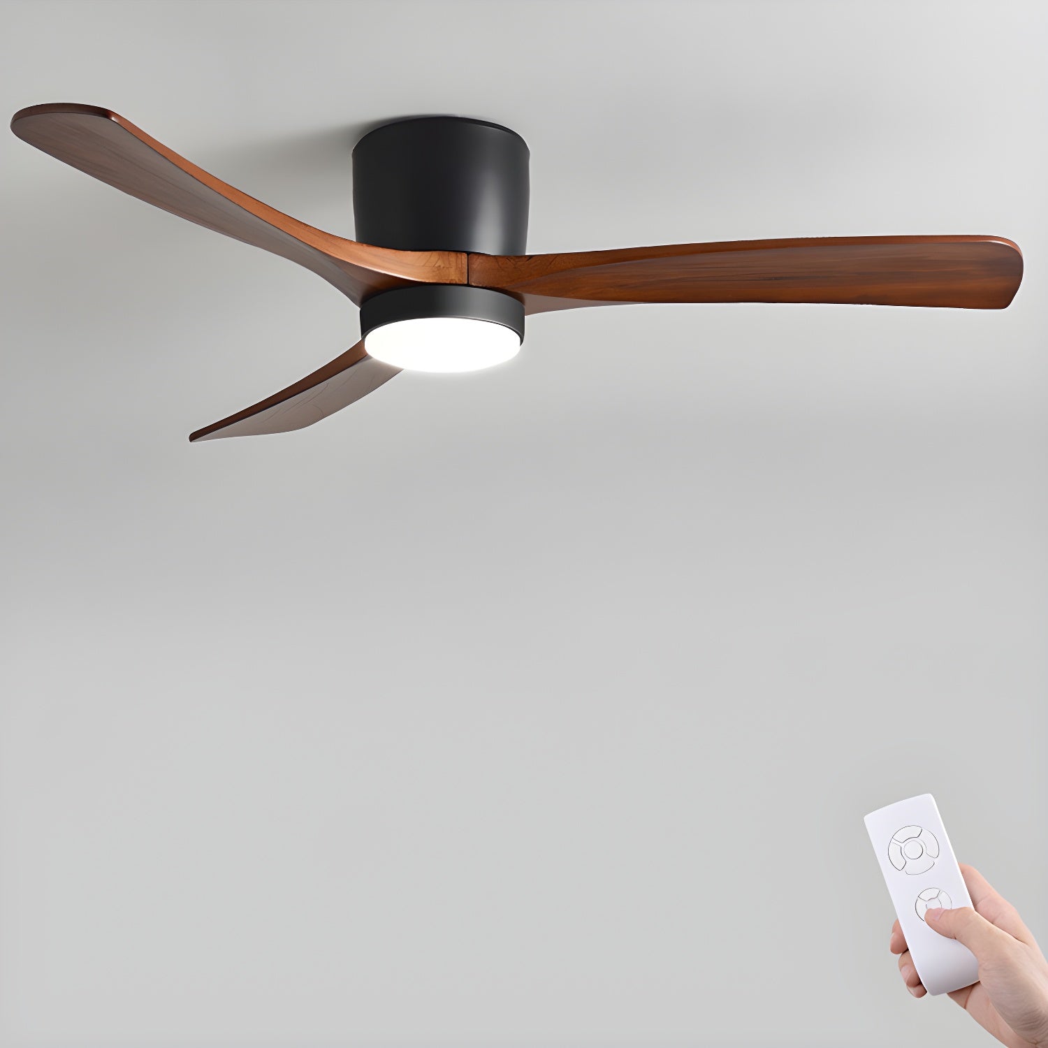 Deckenventilator Holz LED Design | Wohnzimmer