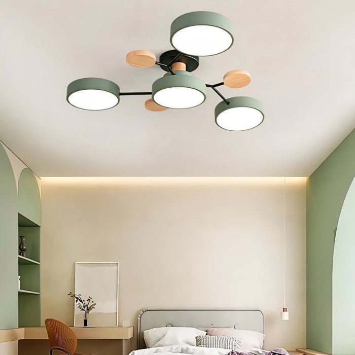 Elvar | Skandinavische Deckenlampe mit Holz-Details