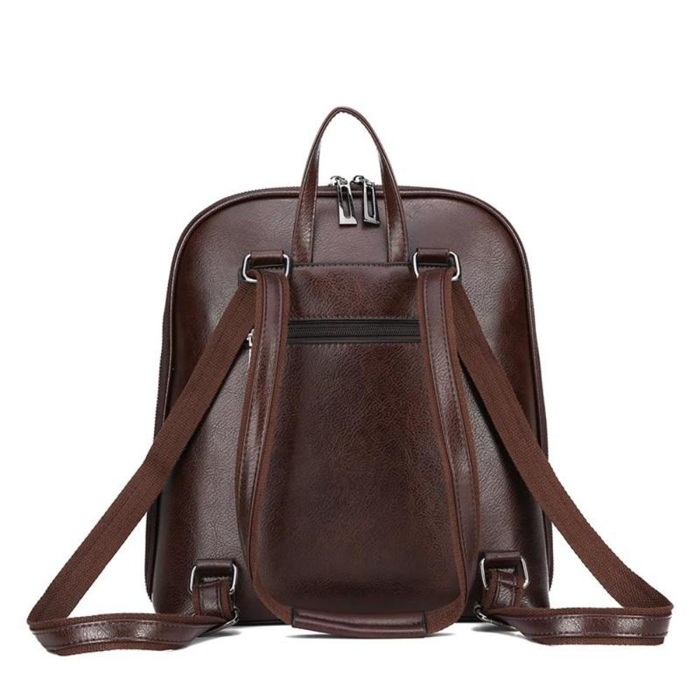 Leder Rucksack Doppelreißverschluss | Stadtalltag
