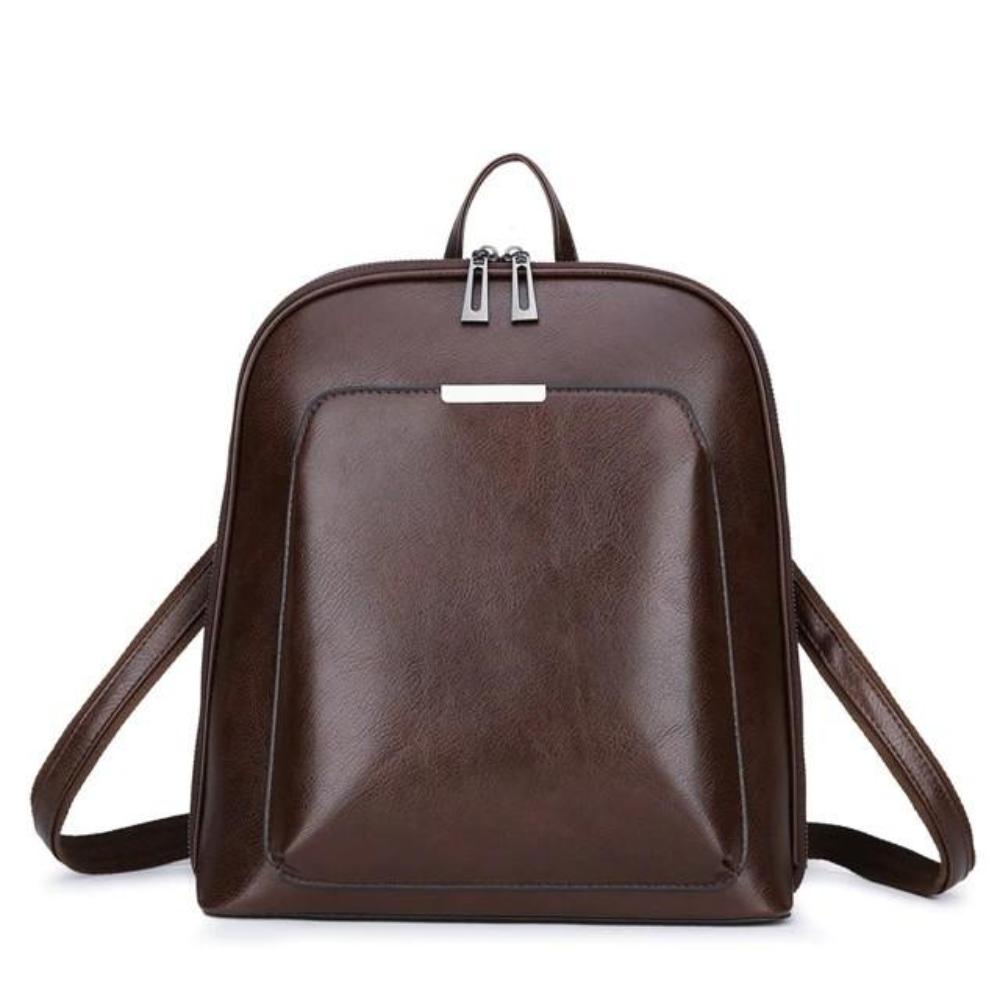 Leder Rucksack Doppelreißverschluss | Stadtalltag