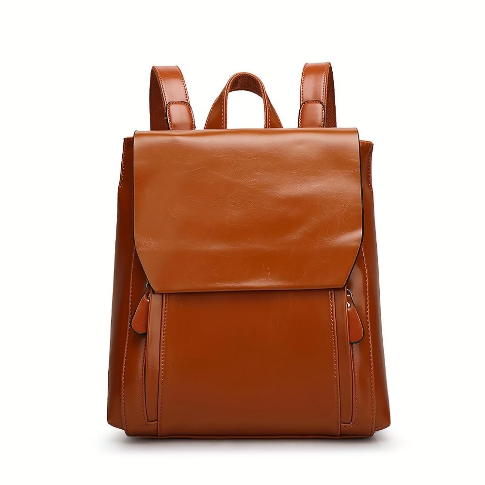 Leder Rucksack Klappdeckel | Stadt Alltag