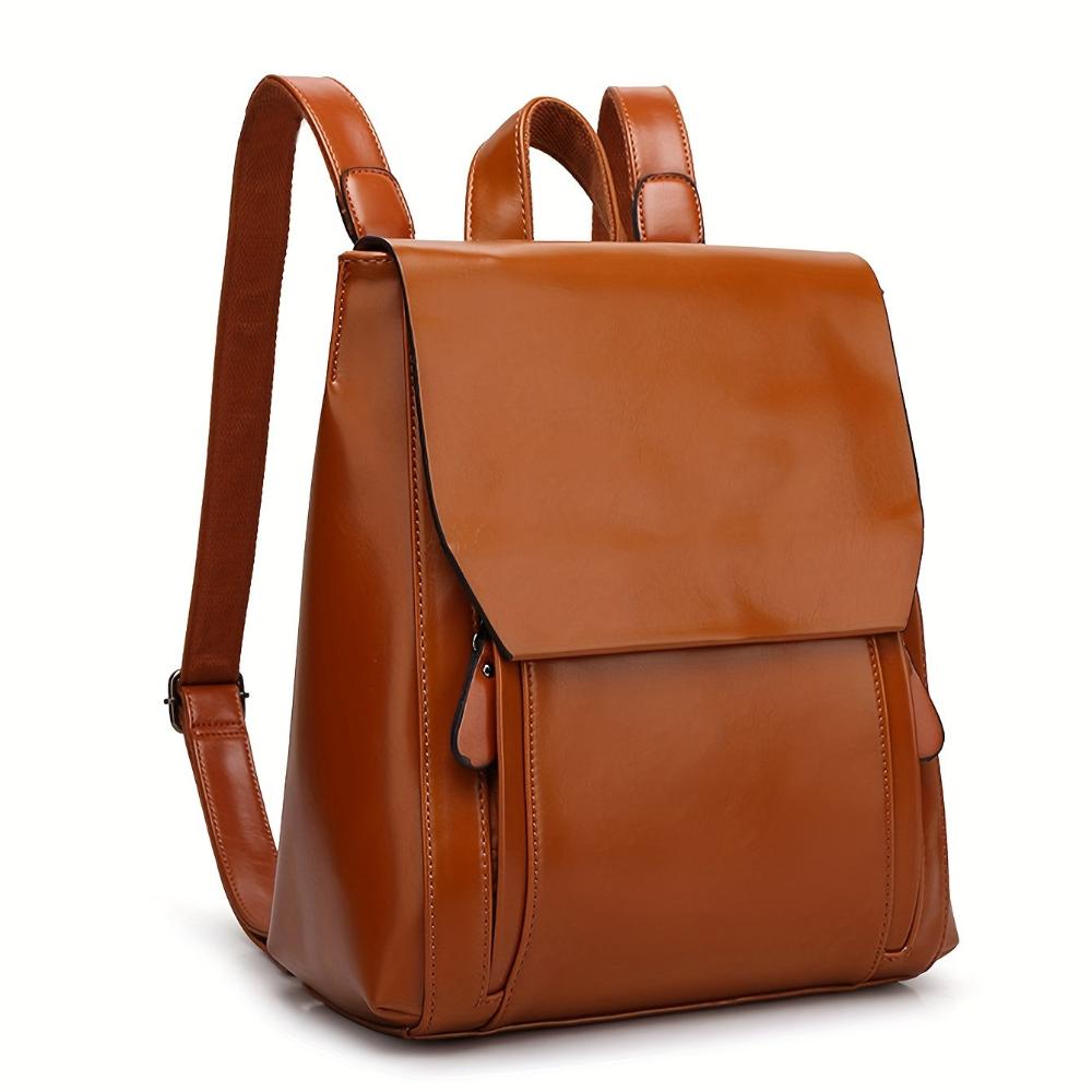 Leder Rucksack Klappdeckel | Stadt Alltag