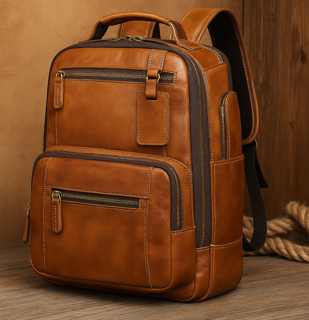 Leder Rucksack Reißverschluss | Business Alltag