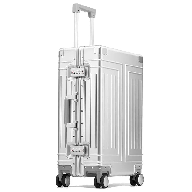 Hartschalen Rollkoffer aus Metall | Modernes Reisegepäck