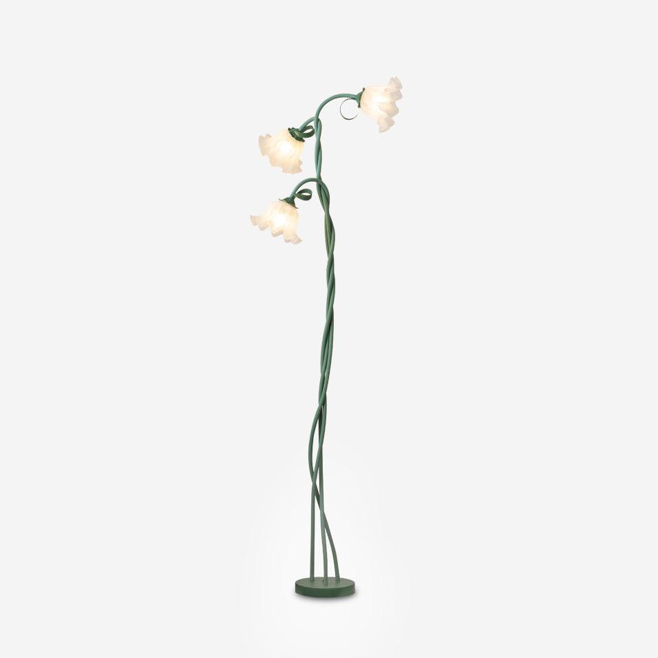 Mira's Floraler Akzent | Stehlampe mit gebogener Blütenform