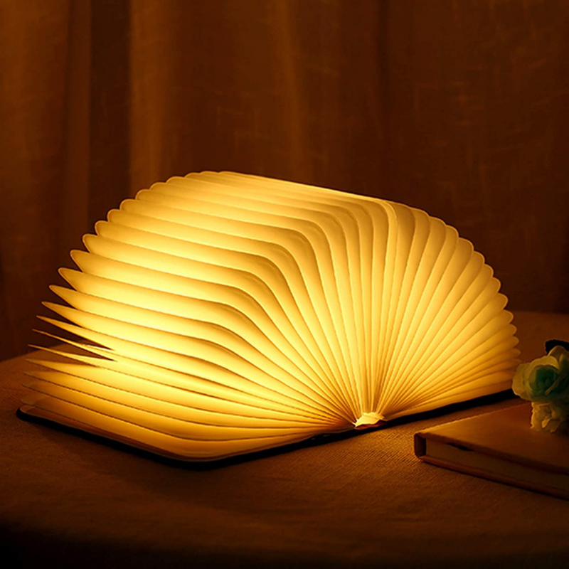 Nachttischlampe Modern Buchform Holz | Schlafzimmer
