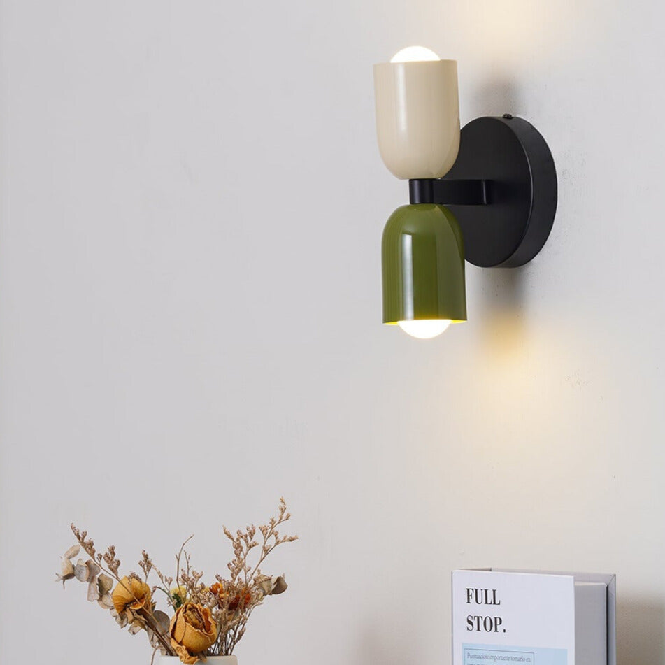 Nilo | Vintage Wandleuchte mit Doppelfassung im kreativen Farbmix
