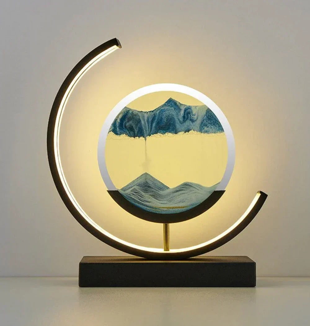 Olen | LED-Tischlampe mit bewegter Sandlandschaft