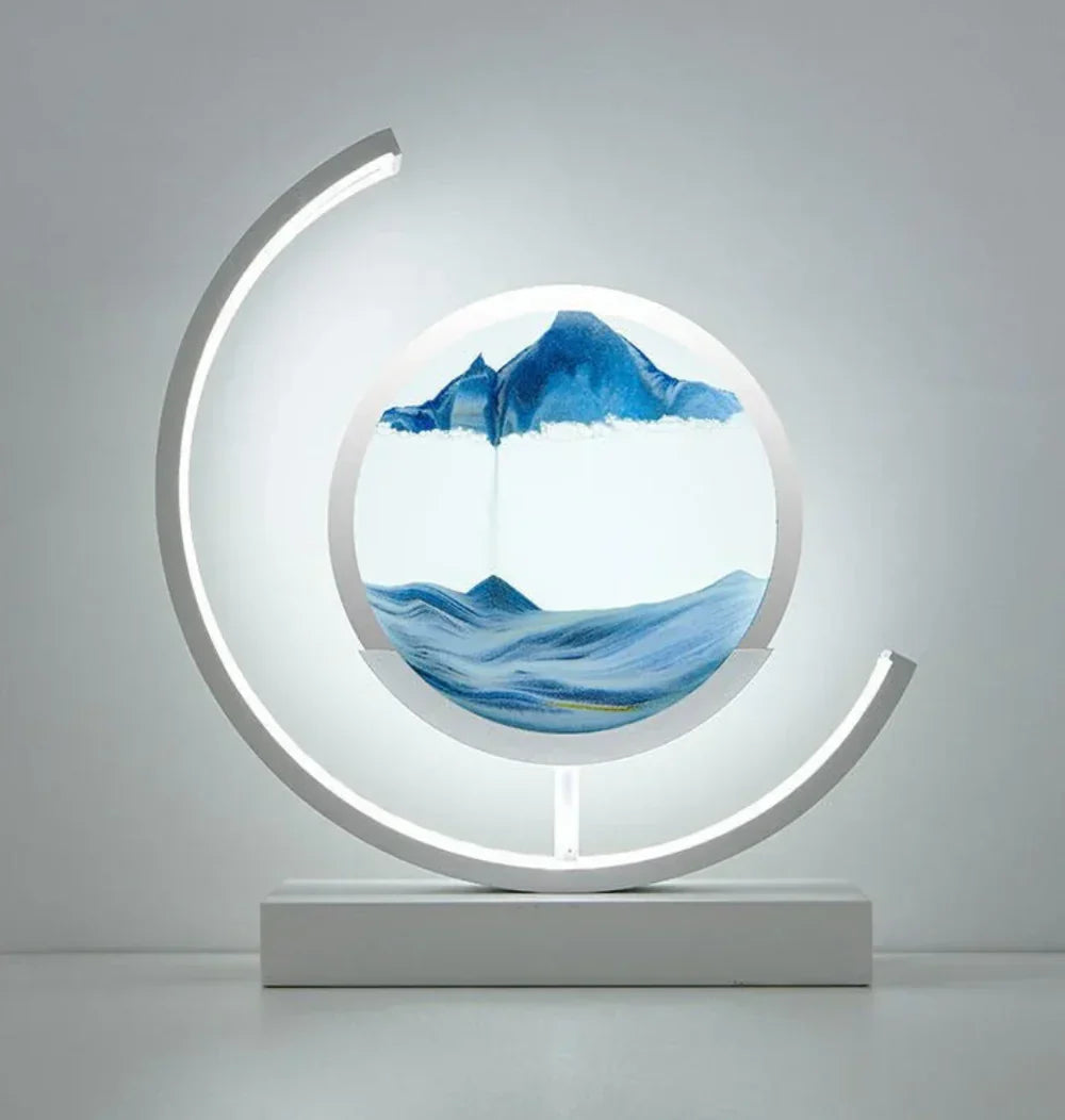 Olen | LED-Tischlampe mit bewegter Sandlandschaft