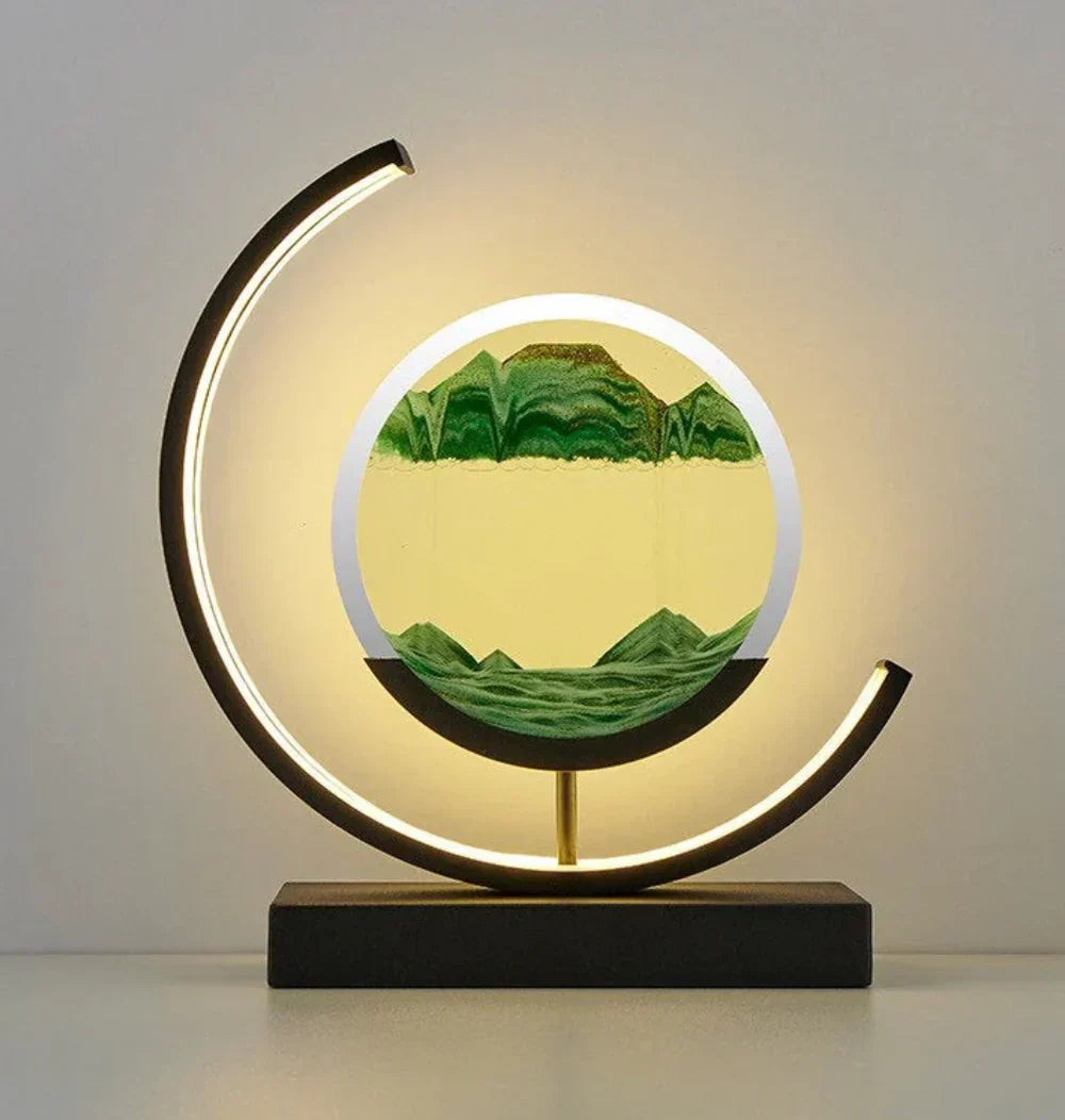 Olen | LED-Tischlampe mit bewegter Sandlandschaft