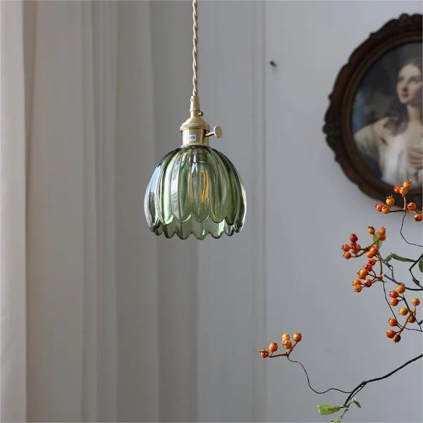 Pendelleuchte Retro Glas Schirm | Wohnzimmer