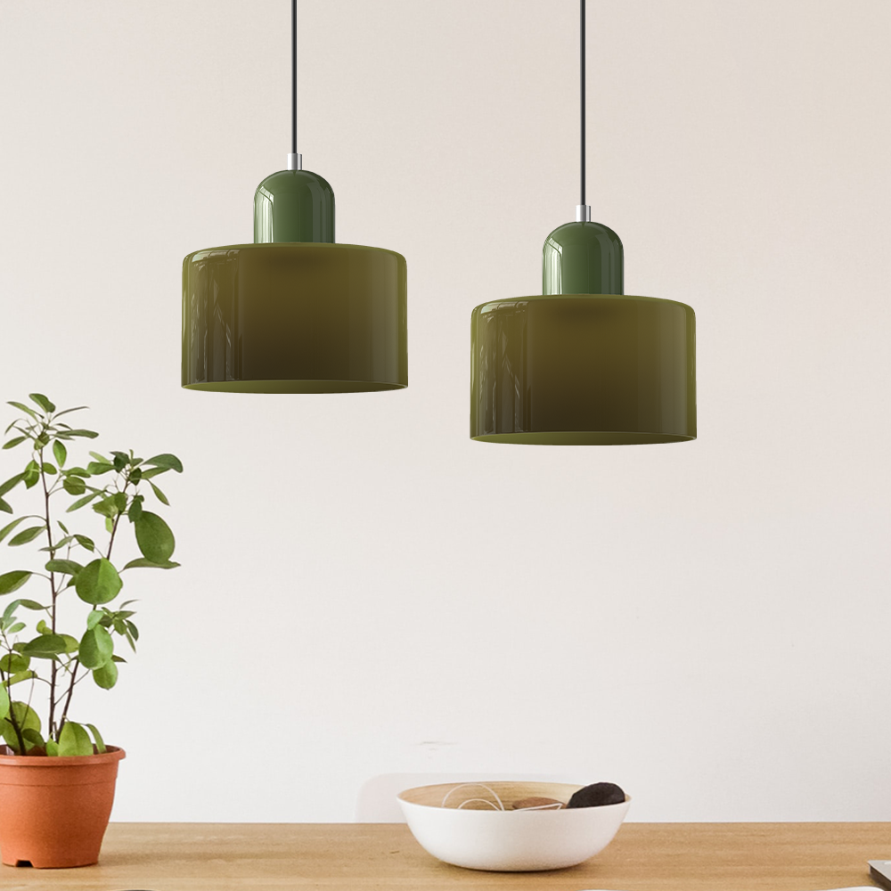 Siro | Farbige Glas Pendelleuchte im Bauhaus-Stil