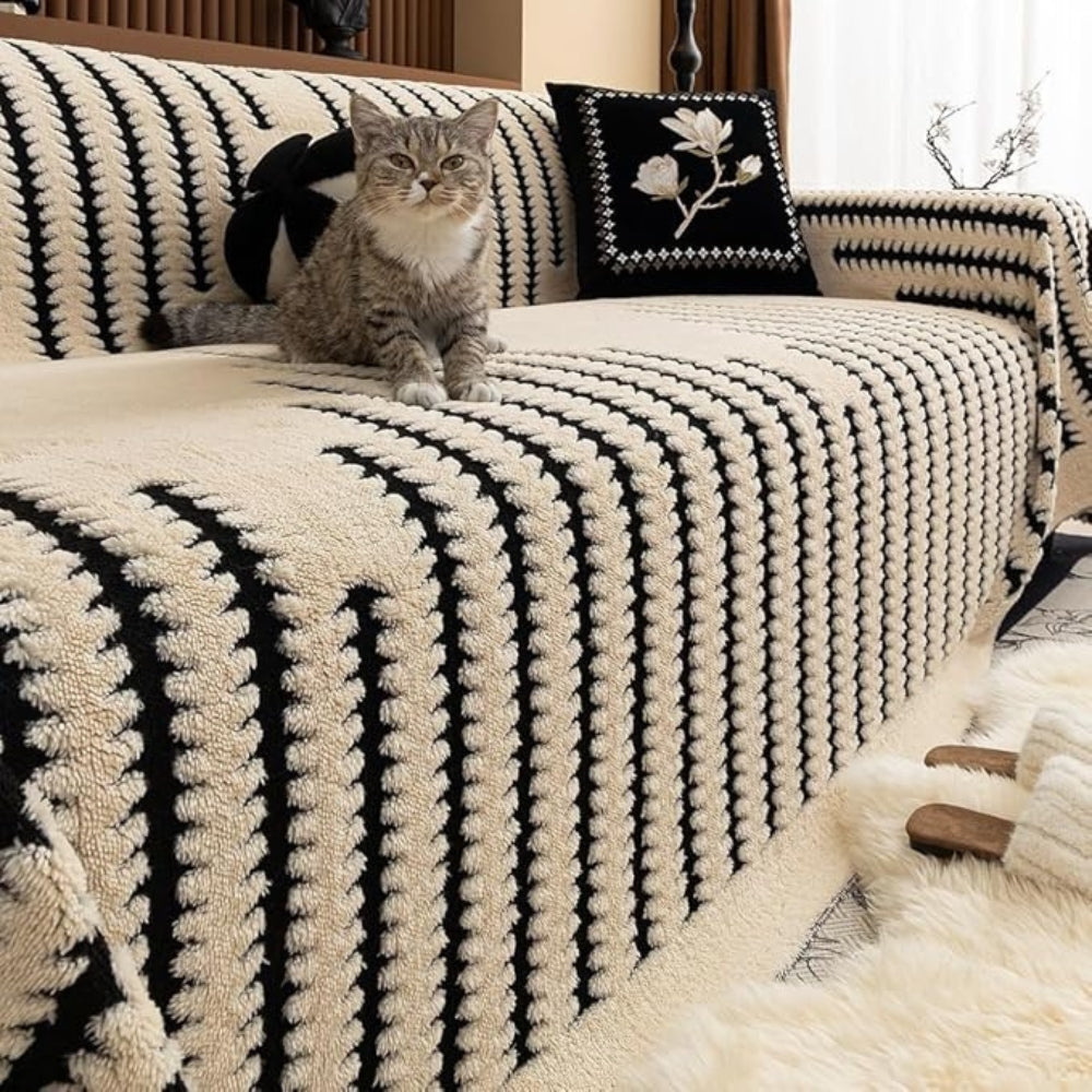 Sofa Überwurf mit Getuftetem Streifenmuster