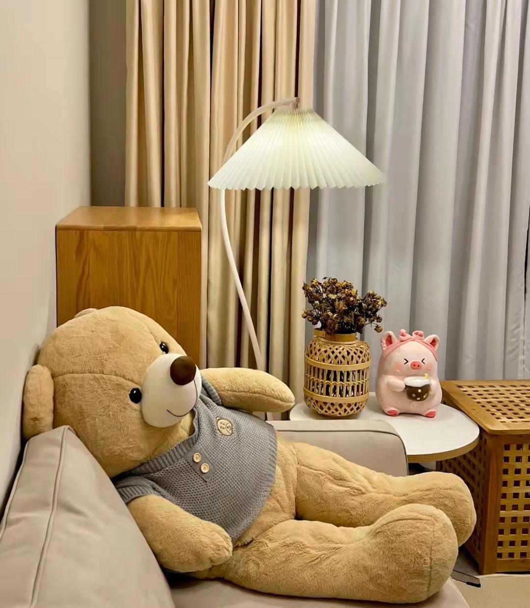 Stehlampe Gebogen Plissee Innen | Wohnzimmer