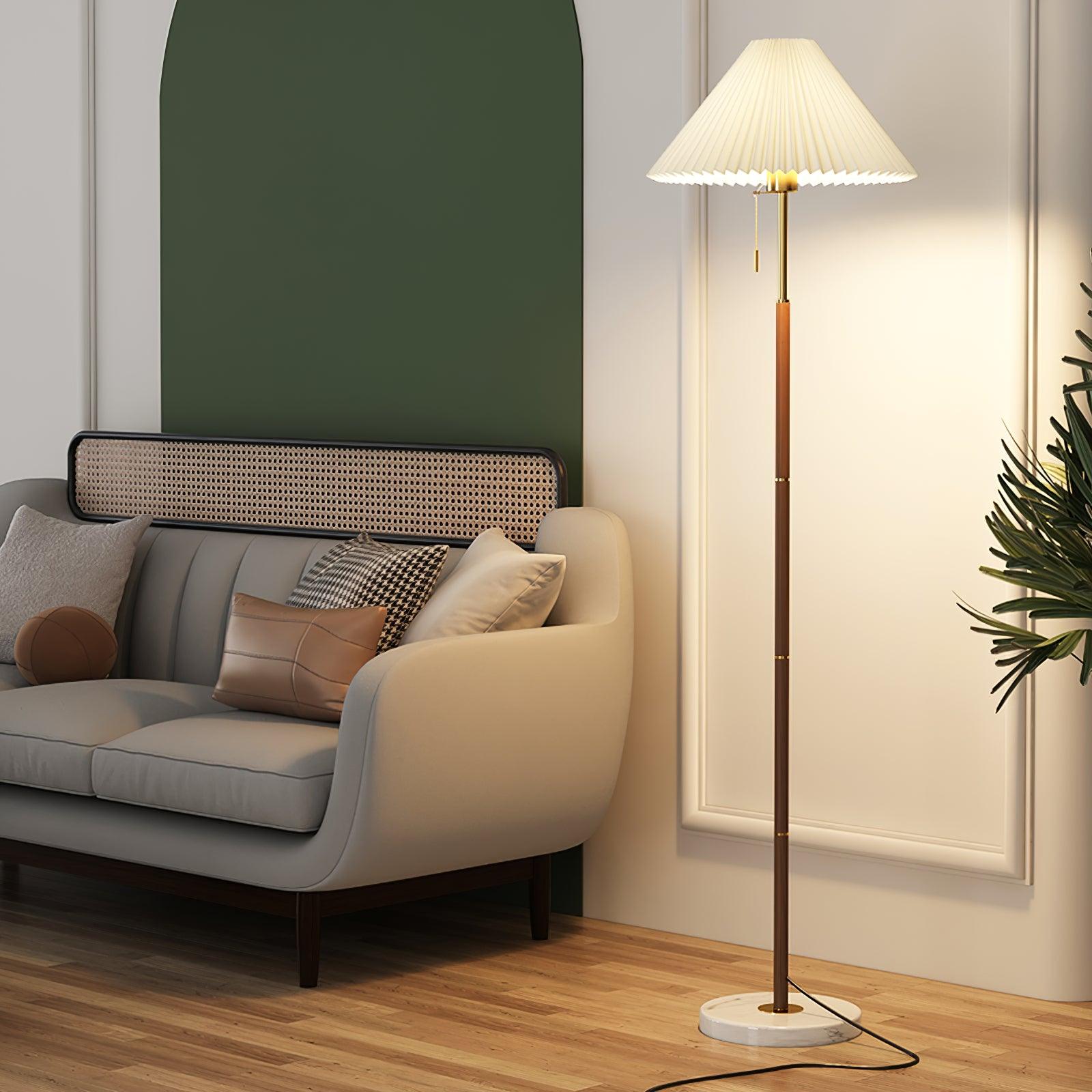 Stehlampe Plissee Vintage Innen | Wohnzimmer