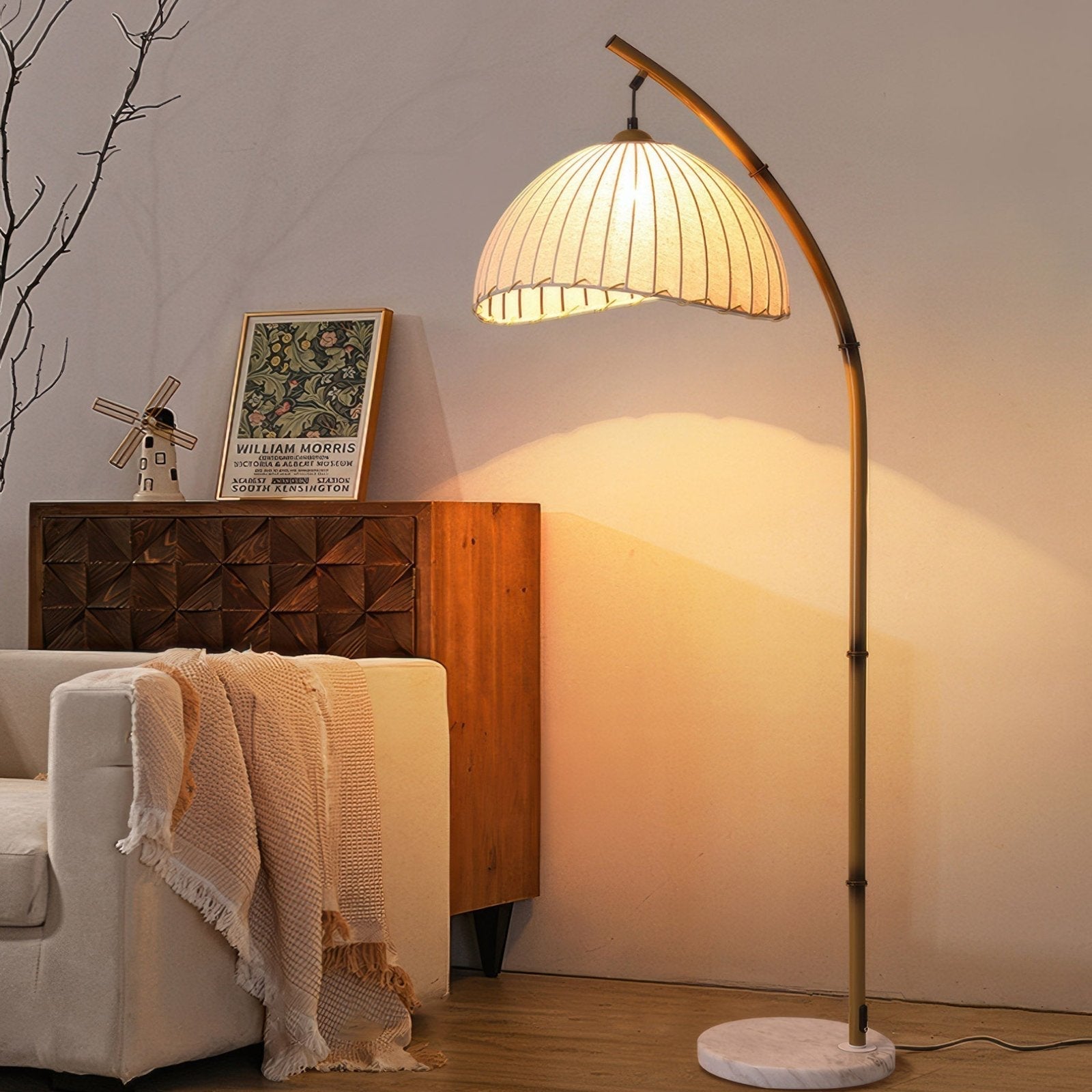 Stehlampe Retro Schirm Indirekt | Wohnzimmer