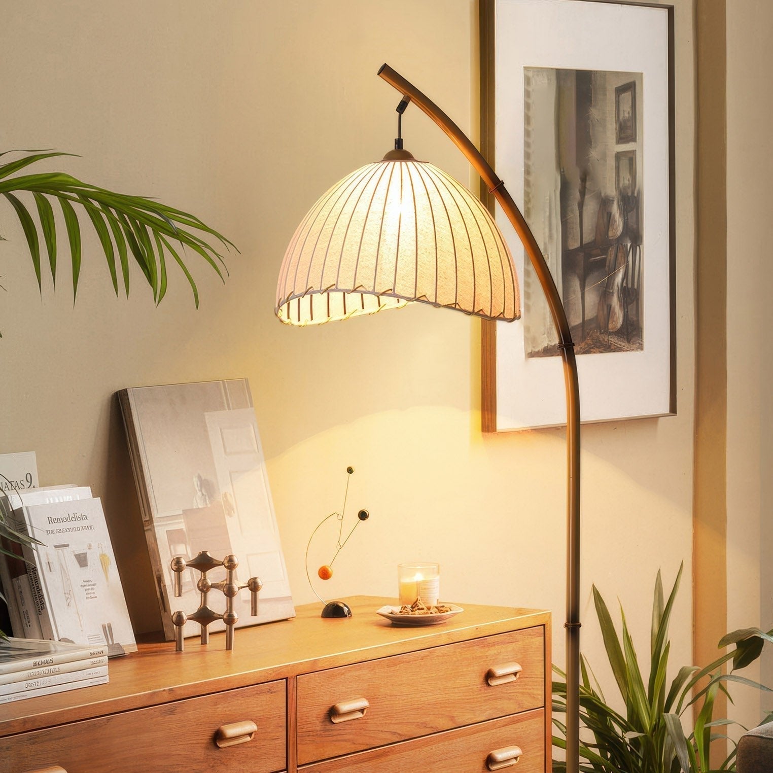 Stehlampe Retro Schirm Indirekt | Wohnzimmer