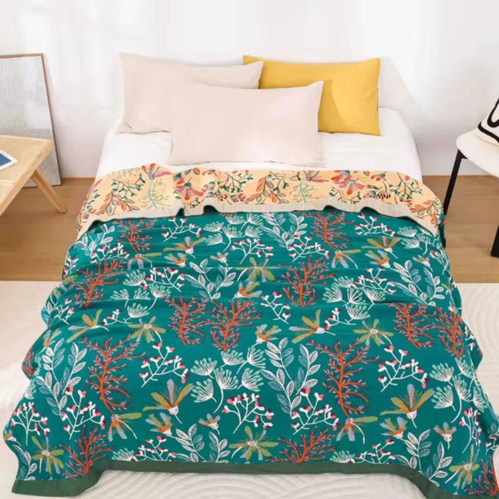 Tagesdecke mit Wildblumenmuster für Bett & Sofa