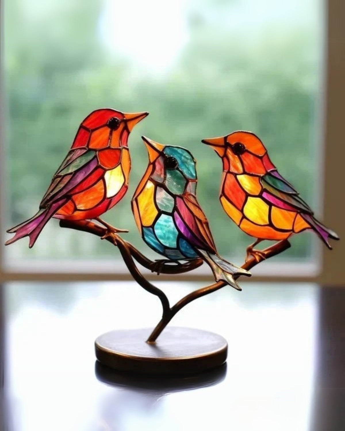 Tischlampe Glas Vogel Design | Wohnzimmer