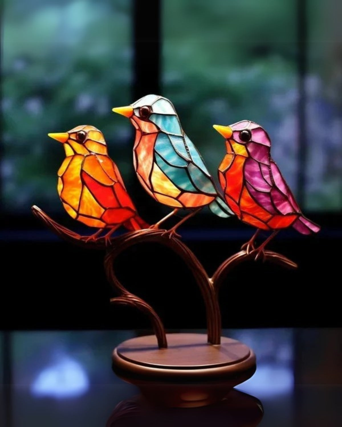 Tischlampe Glas Vogel Design | Wohnzimmer