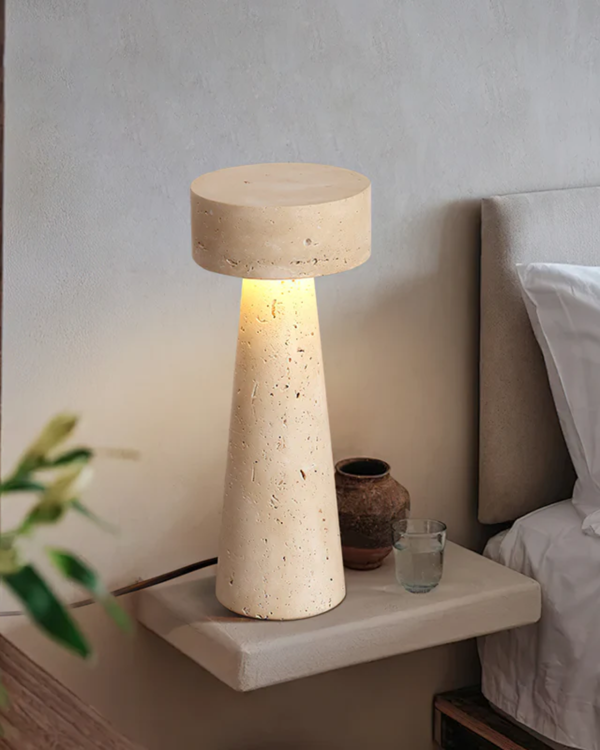 Tischlampe Modern Steinoptik | Wohnzimmer
