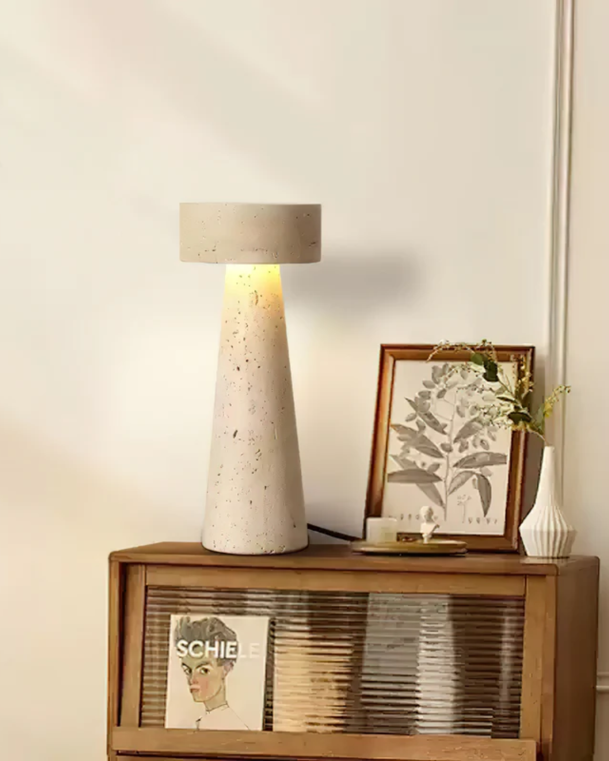 Tischlampe Modern Steinoptik | Wohnzimmer