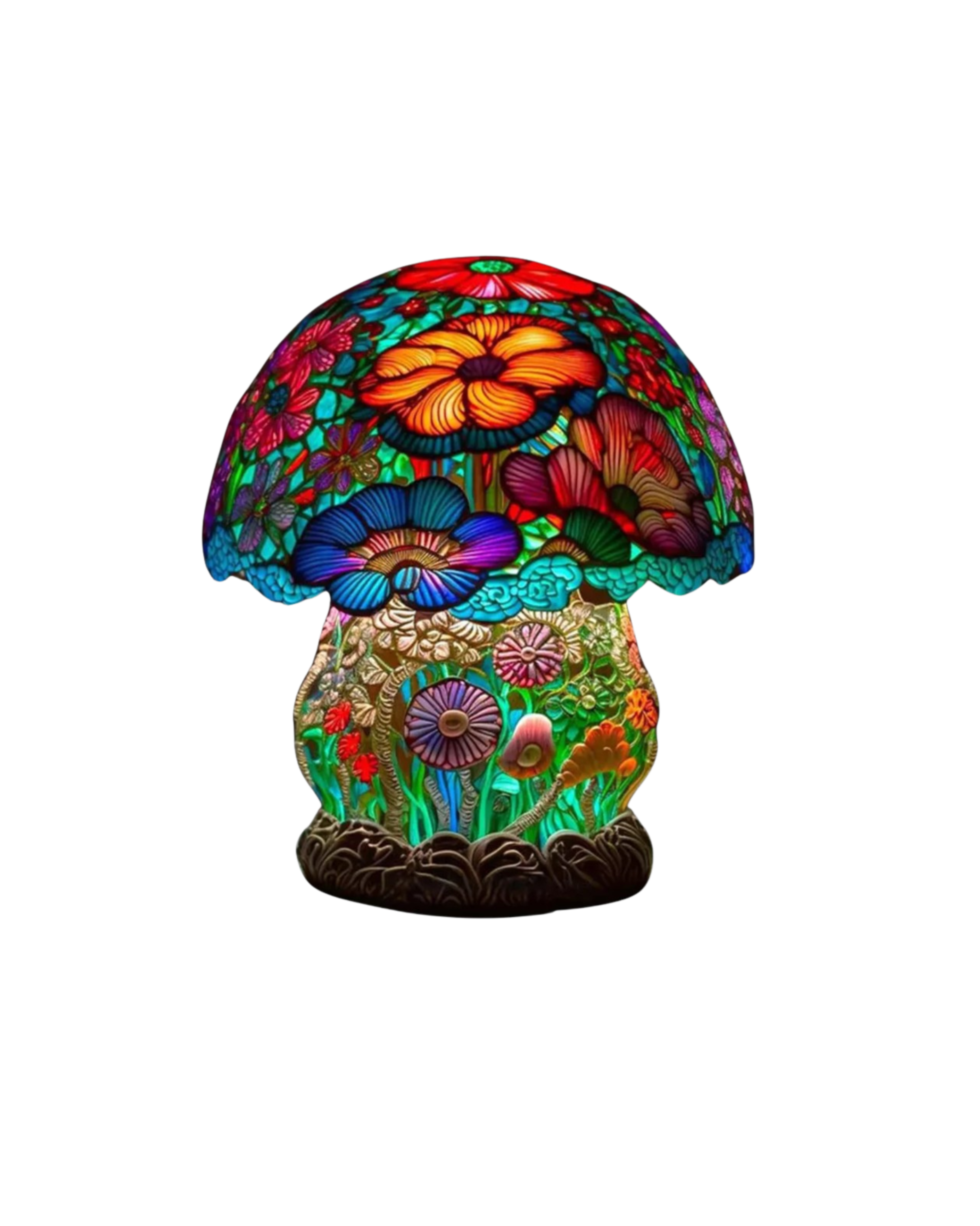 Tischlampe Vintage Buntglas | Wohnzimmer